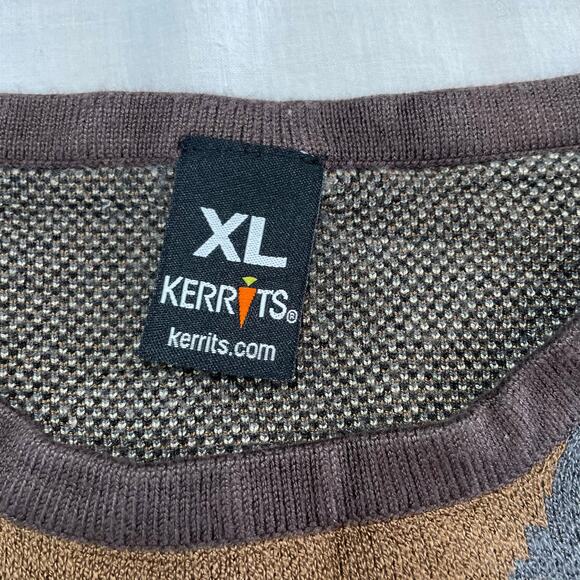 Kerrits Riding Equestrian Sweater All Over Brown Horse Print, Size XL - Picture 3 of 7